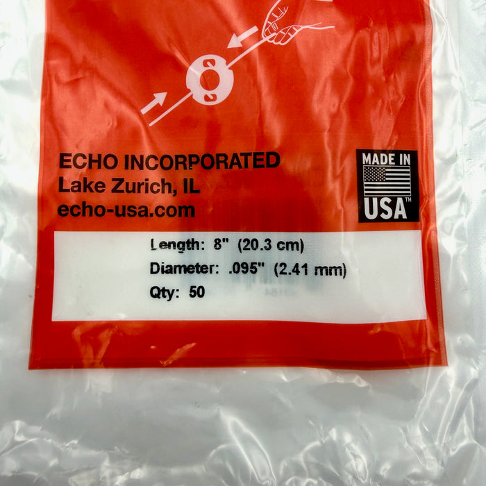 ECHO (50) Pre-Cut Cross Fire Trimmer Line 8" x .095" 102222952 Genuine OEM