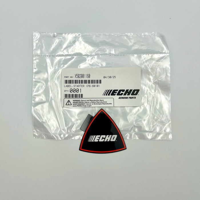 ECHO Starter Decal Sticker PB-8010 PB-9010 X502001160 Genuine OEM