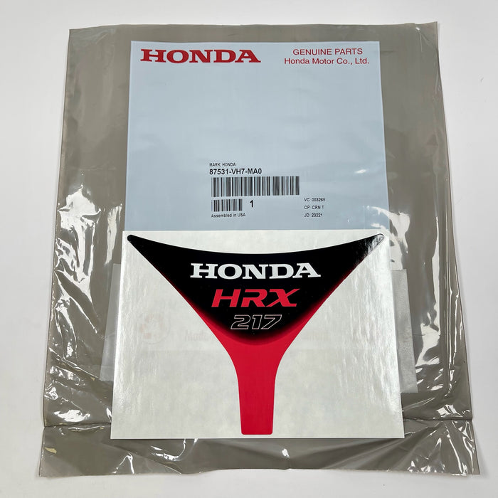 HONDA Decal Sticker HRX217K6 87531-VH7-MA0 Genuine OEM